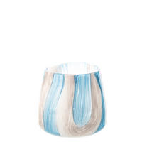 WINDLICHT GESTREIFT - Blau, Glas (21.5/20.5cm) - J-Line