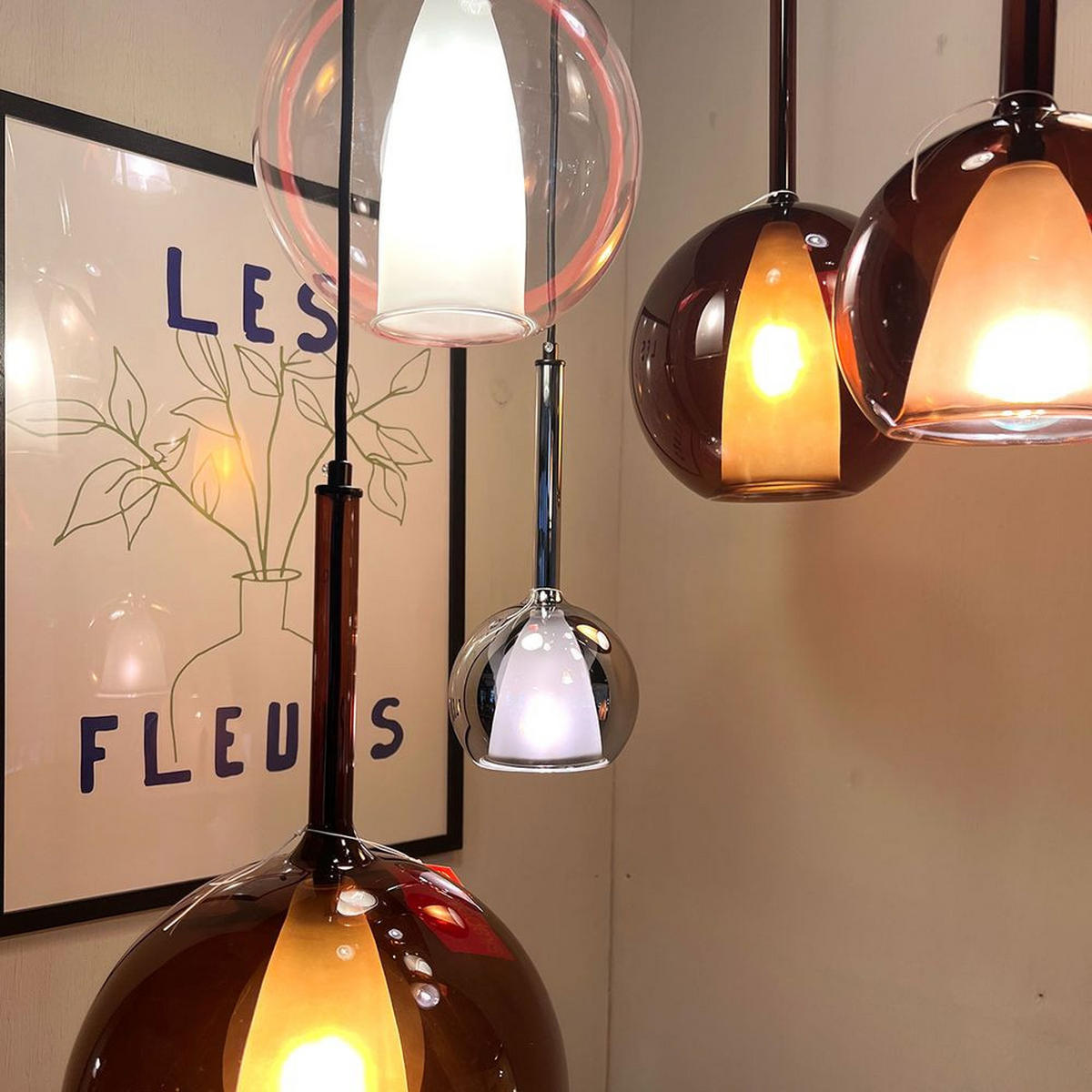 HÄNGELAMPE Belluna 5m Abhängung Rauch Ø 24cm - Anthrazit, Glas (24/24/45cm) - s.luce