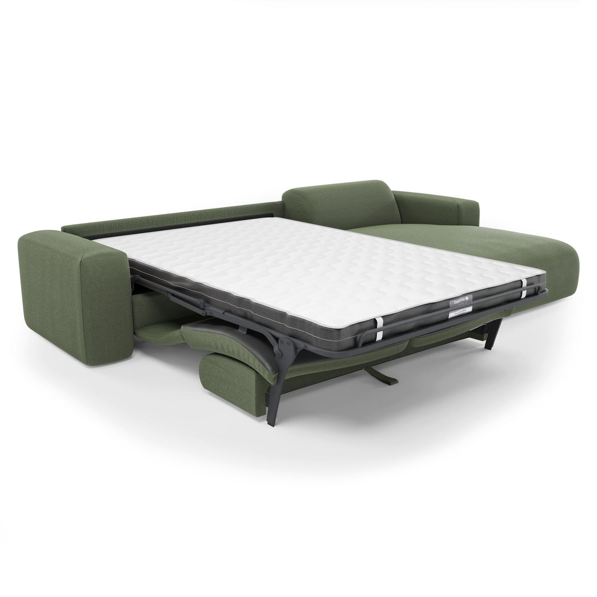 ECKSOFA RECHTS SCHLAFSOFA Rastergewebe Olivgrün 280cm - Olivgrün, Textil (280/165cm) - Sia Home