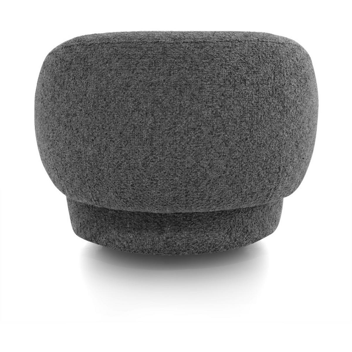 SESSEL Mao, Drehsessel mit runder Form, Dunkelgrau, Chenille-Stoff - Dunkelgrau, Textil (99/82/91cm) - Beautysofa