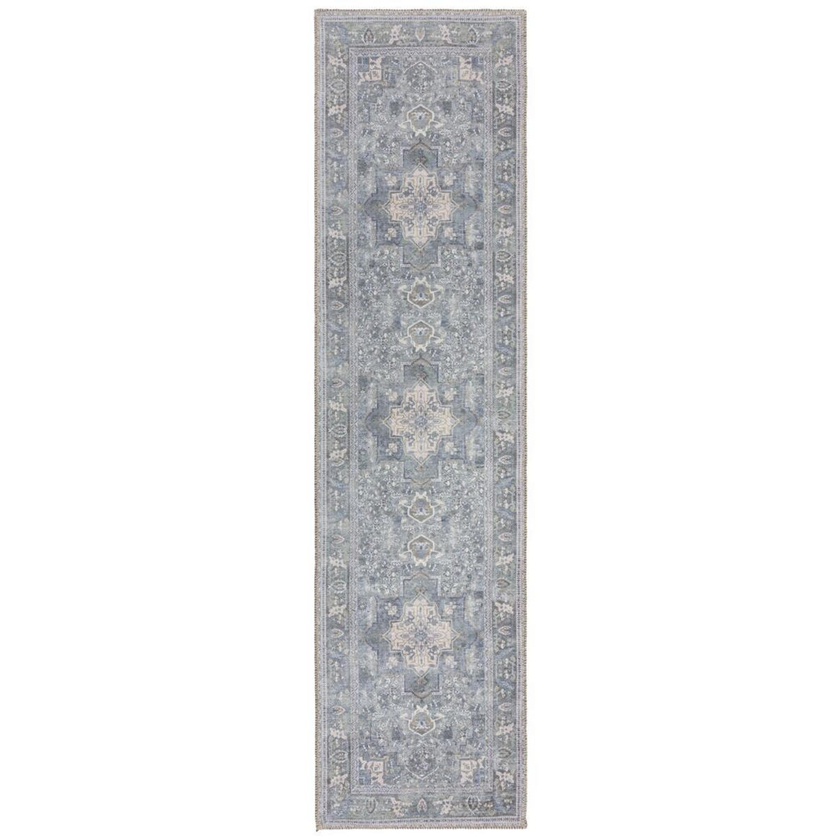 TEPPICH maschinenwaschbar Vintage-Design, recycelt HALD, Türkis 60x230 cm - Türkis, Textil (60/230cm) - KADIMA DESIGN