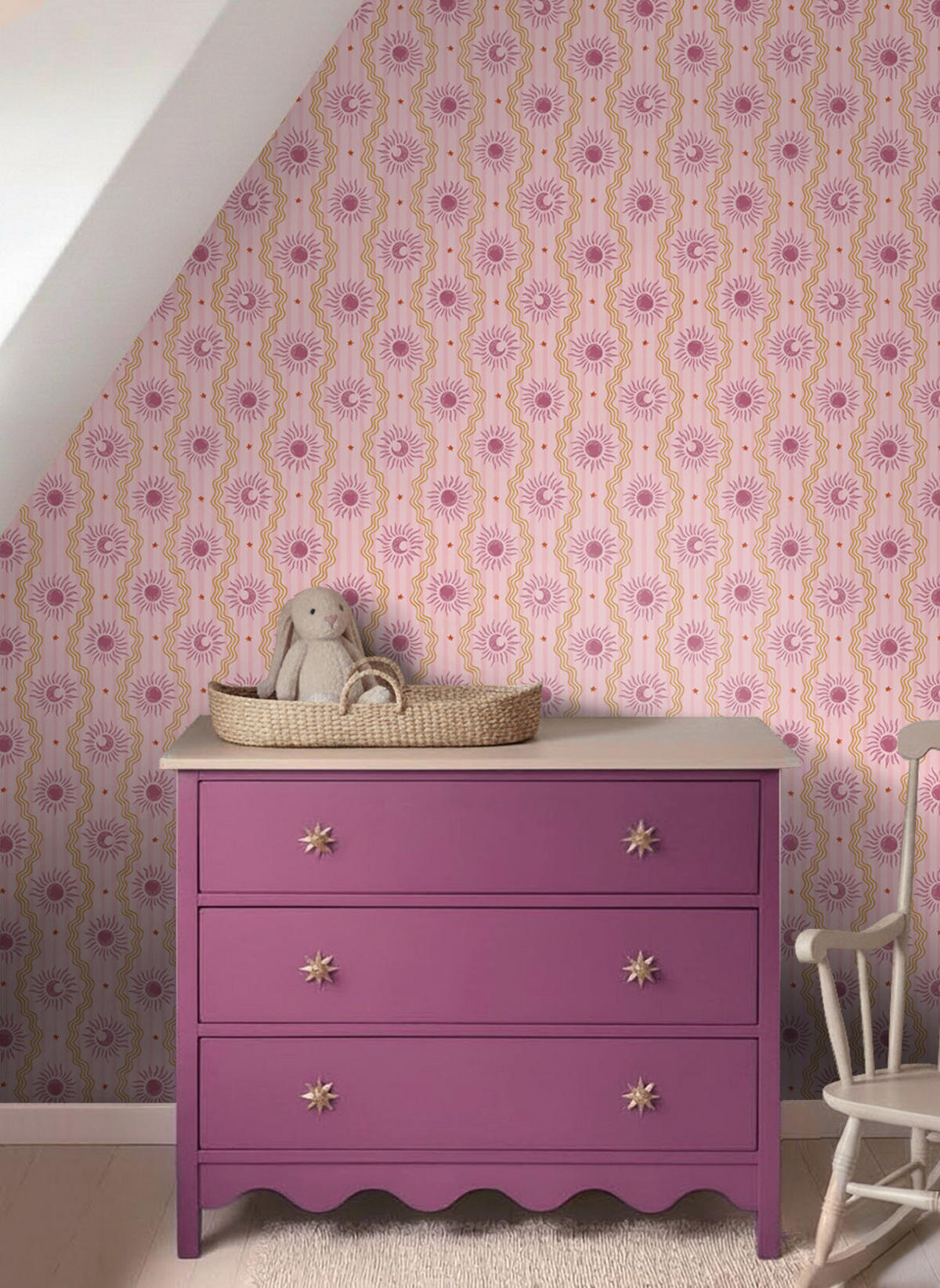 TAPETE Retro-Ornamente 50 x 900 cm - Lila, Papier (50/0.1cm) - ESTAhome
