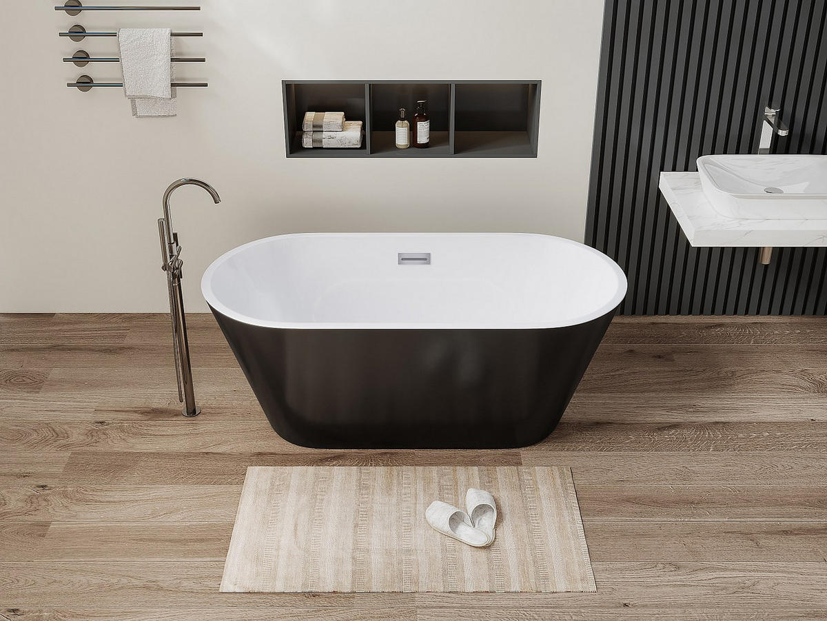 FREISTEHENDE Badewanne - 1 Person - Acryl - Schwarz - - Schwarz, Kunststoff (150/58/70cm) - Vente-Unique