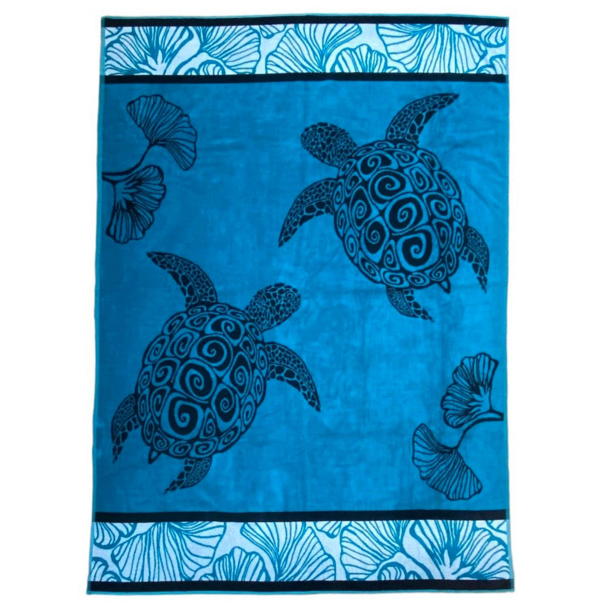 STRANDTUCH Frottee Velours Jacquard Mallorca 140x180 400g/m² - Blau, Textil (140/180cm) - LE COMPTOIR DE LA PLAGE