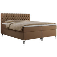 BOXBETT GRIMALDI 120/200 Braun Kunstleder - H4 - Braun, Holz/Textil (120/200cm) - MKS