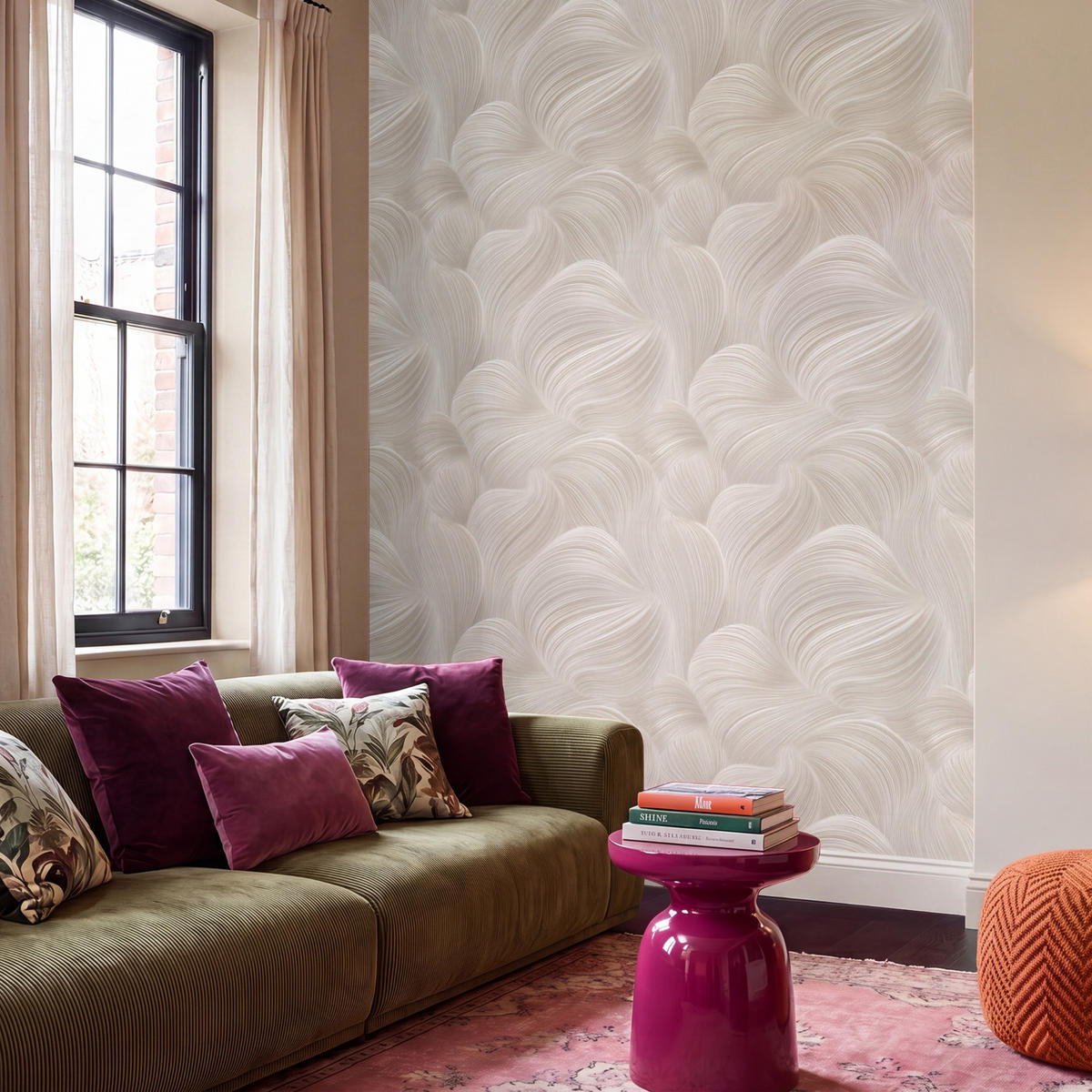 TAPETE - Lines - Ventilator - Beige - 200x280 cm - Creme, Papier (200/280cm) - OnlyWow