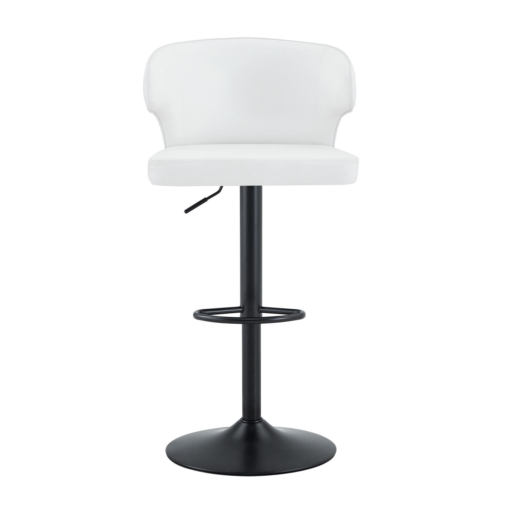 BARHOCKER Höhenverstellbar 360° Drehbar mit Rückenlehne und Fußstütze - Weiß, Kunststoff (45/110/49.7cm) - MIVRAY