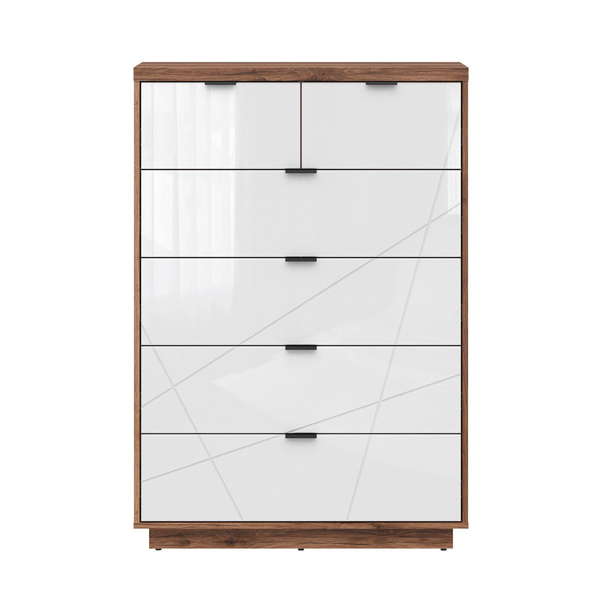 KOMMODE Sven Weiß und Holz - Weiß, Holzwerkstoff (90/130/42cm) - Petits-meubles