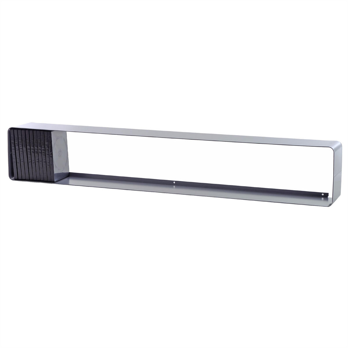 DVD & BLU-RAY REGAL CUBE 120 Metall, Lounge Design silber - Silberfarben, Metall (120/20/15cm) - DESIGN DELIGHTS