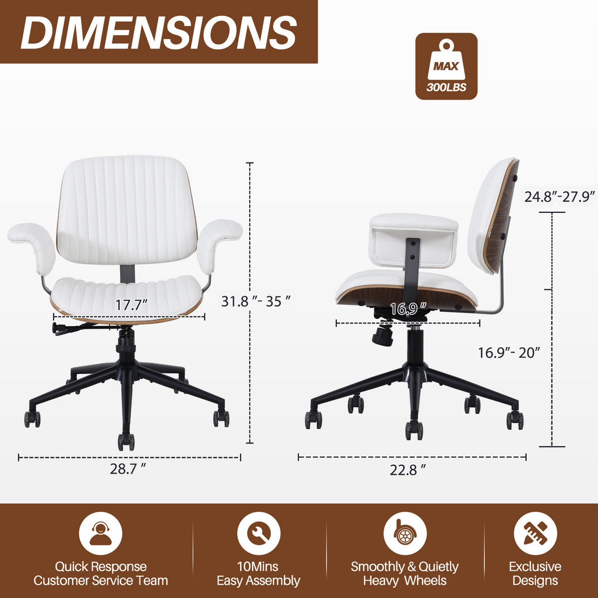 DREHSTUHL DE-41070 mit Eichenarmlehnen und PU-Leder Beige - Beige, Metall (73/87/59cm) - ComfortXL