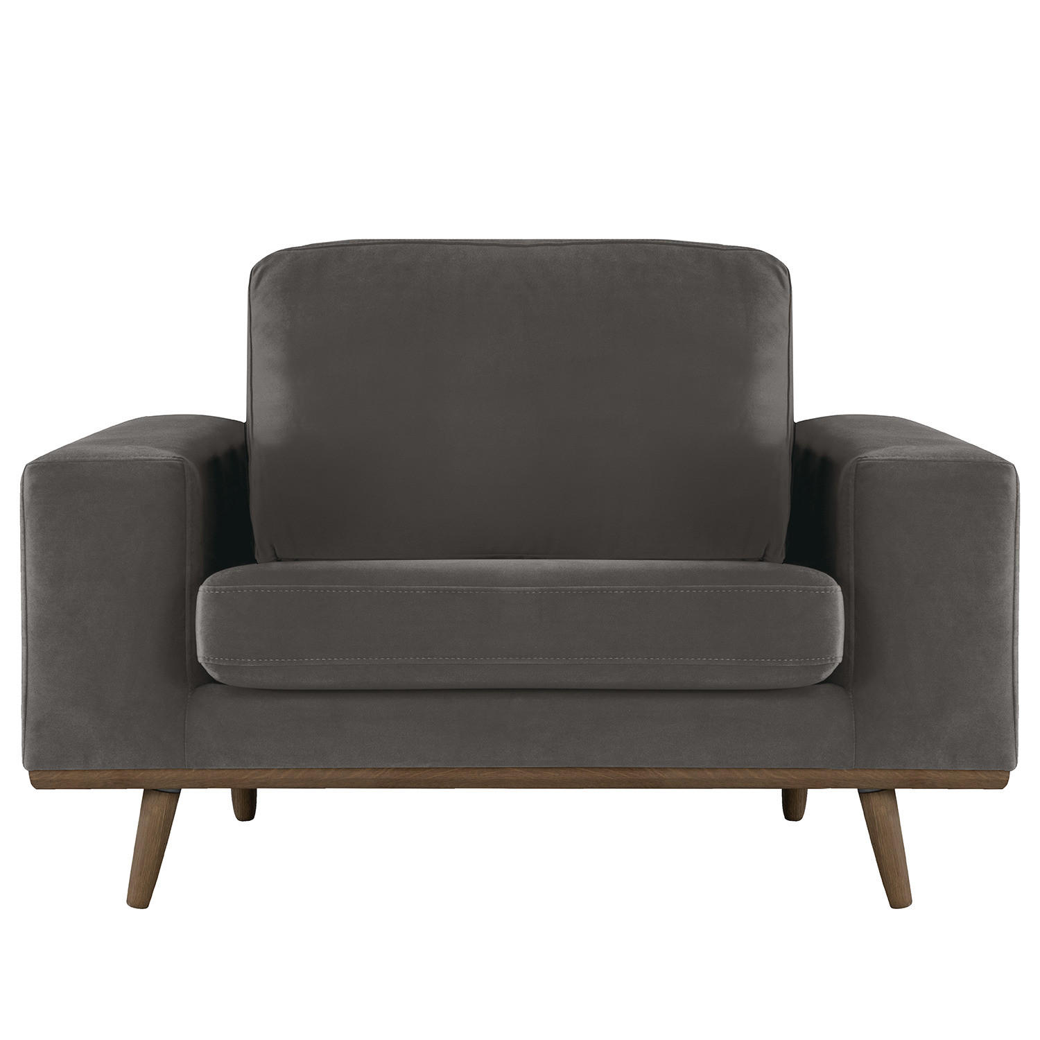 SESSEL - Eichefarben/Dunkelgrau, Textil (122/81/88cm) - home24