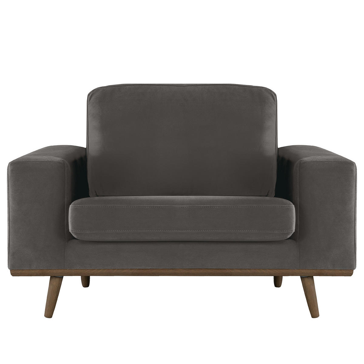 SESSEL - Eichefarben/Dunkelgrau, Textil (122/81/88cm) - home24