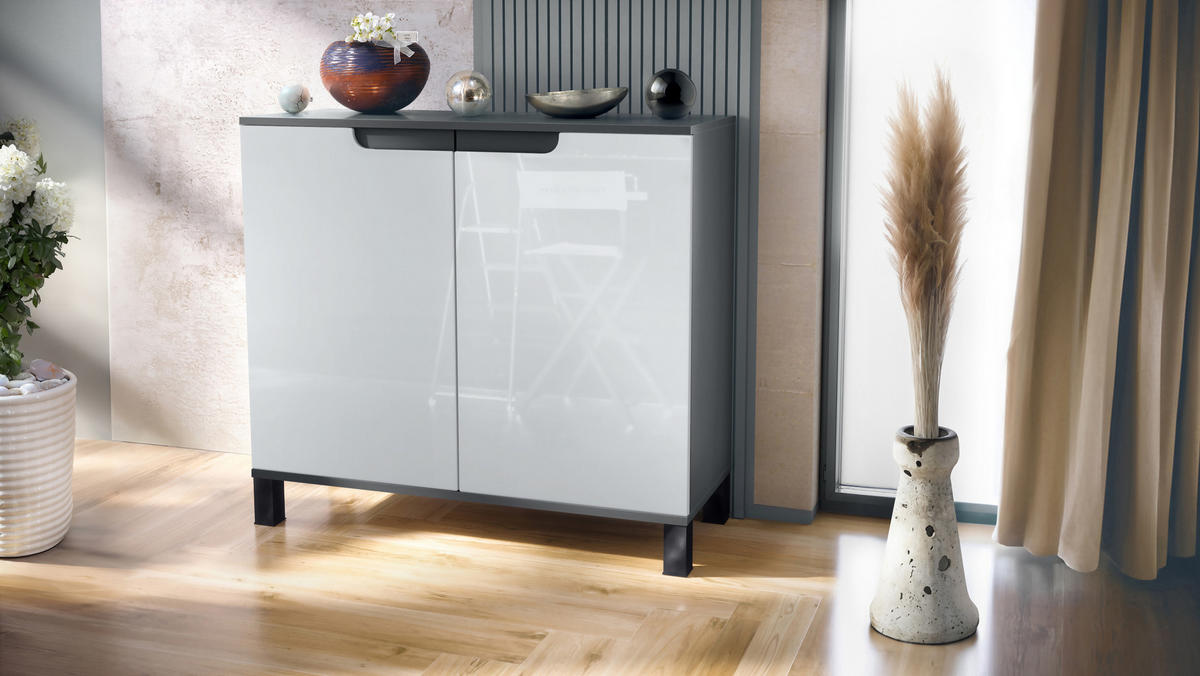 KOMMODE Sylt Weiß Hochglanz - Weiß Hochglanz, Holzwerkstoff (92.5/84.5/35cm) - Vladon