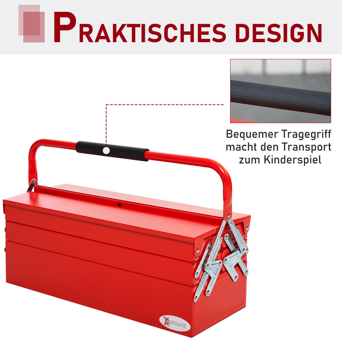 WERKZEUGKOFFER - Rot, Metall (20/34/56cm) - DURHAND