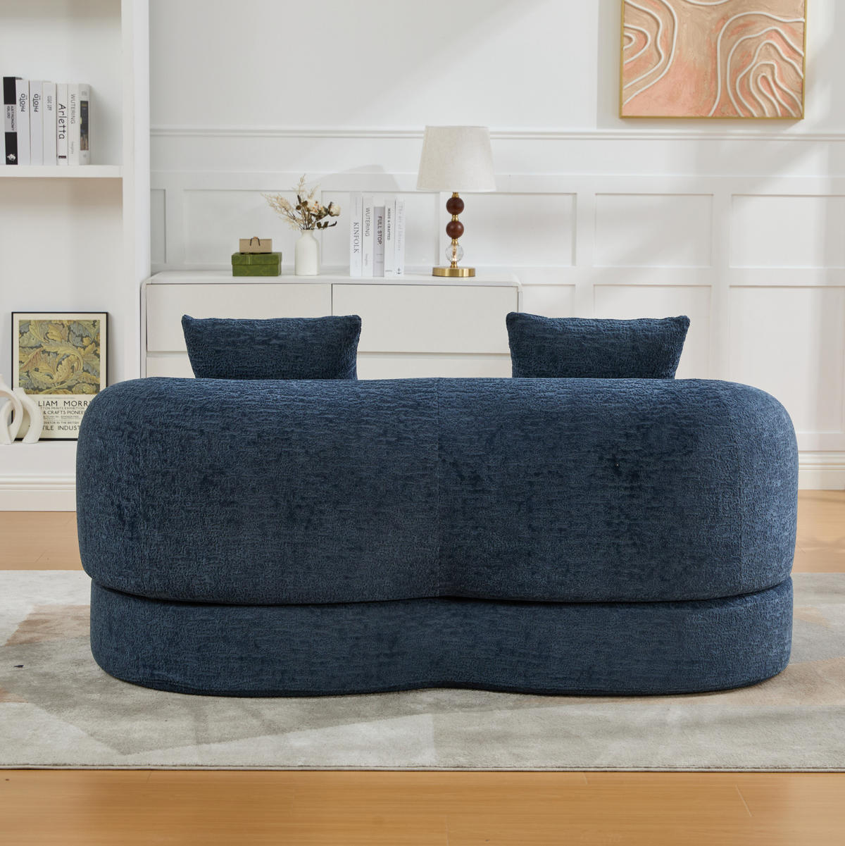 SCHLAFSOFA 157/84/65 cm aus Chenille mit Klappfunktion Navy - Dunkelblau, Textil (84/65/157cm) - Modenvie