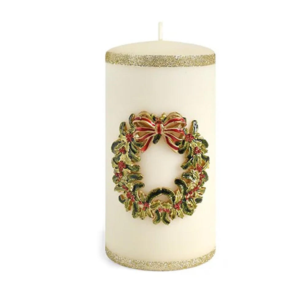 KERZE Wianek Creme 7/7/17.5 cm Naturmaterial - Creme, Naturmaterialien (17.5cm) - Mondex