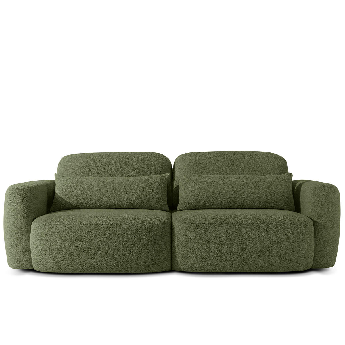 SITZGARNITUR ELOSA - Olivgrün, Holz/Textil (245/85/115cm) - KONSIMO®