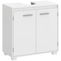 WASCHBECKENUNTERSCHRANK MDF Weiß - Silberfarben/Weiß, Holzwerkstoff/Metall (30/60/60cm) - HOMCOM