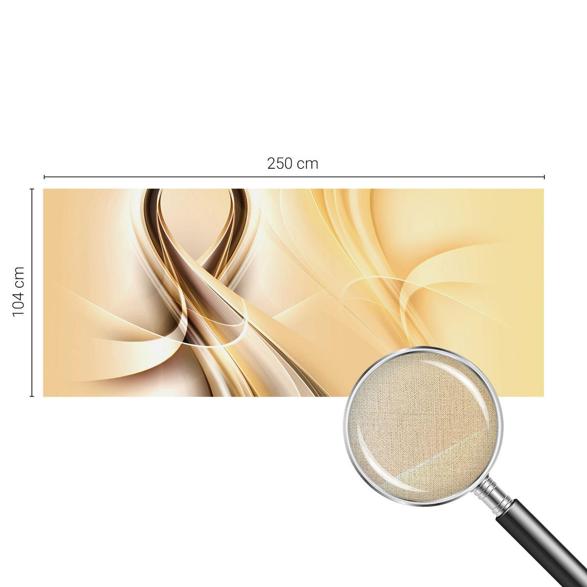 FOTOTAPETE 250x104 cm - Wellenlinien - Orange, Textil (250/104cm) - Wallfluent