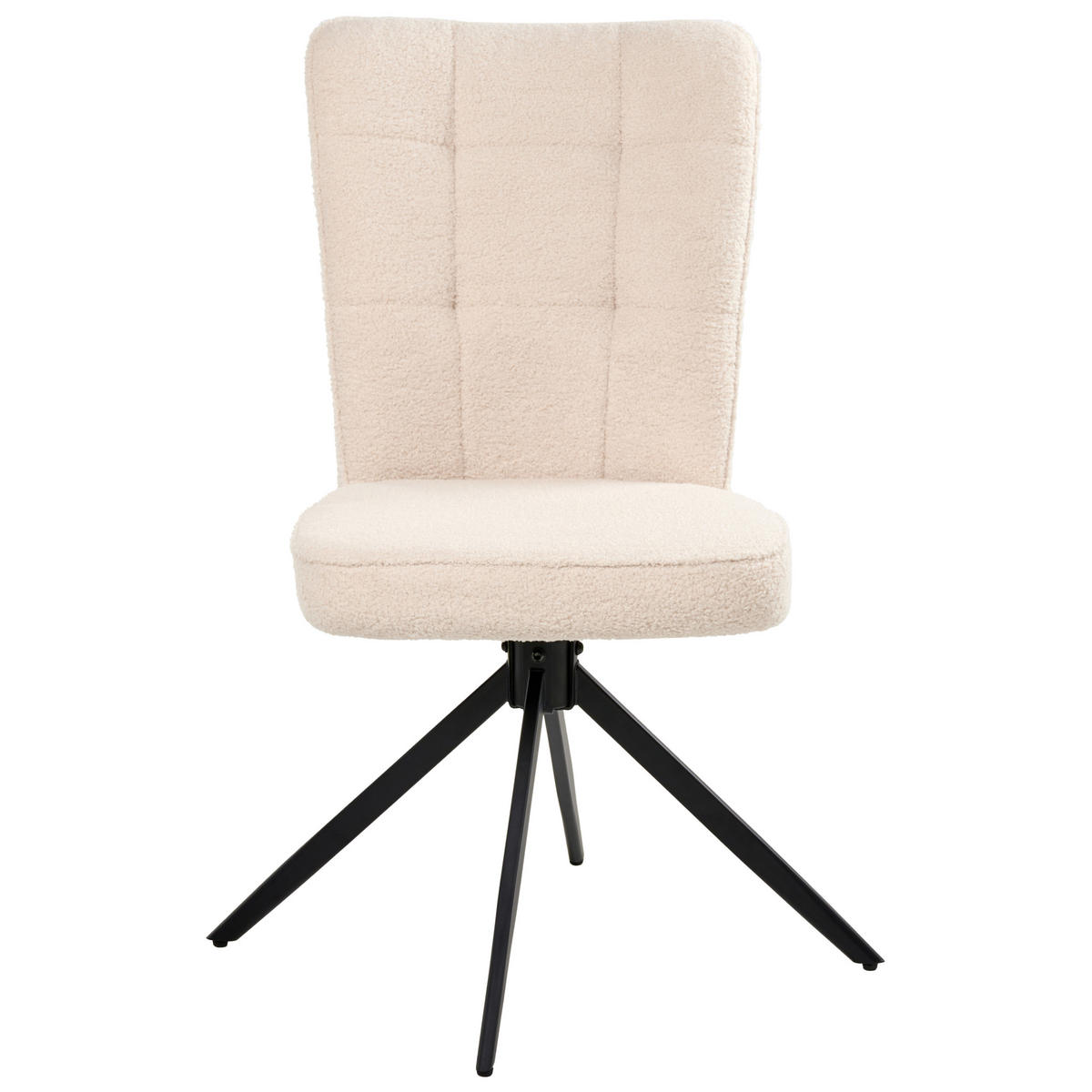ESSZIMMERSTUHL 2er-Set drehbar Bouclé Hellbeige Ryan - Beige, Textil (51/91/69cm) - Beliani