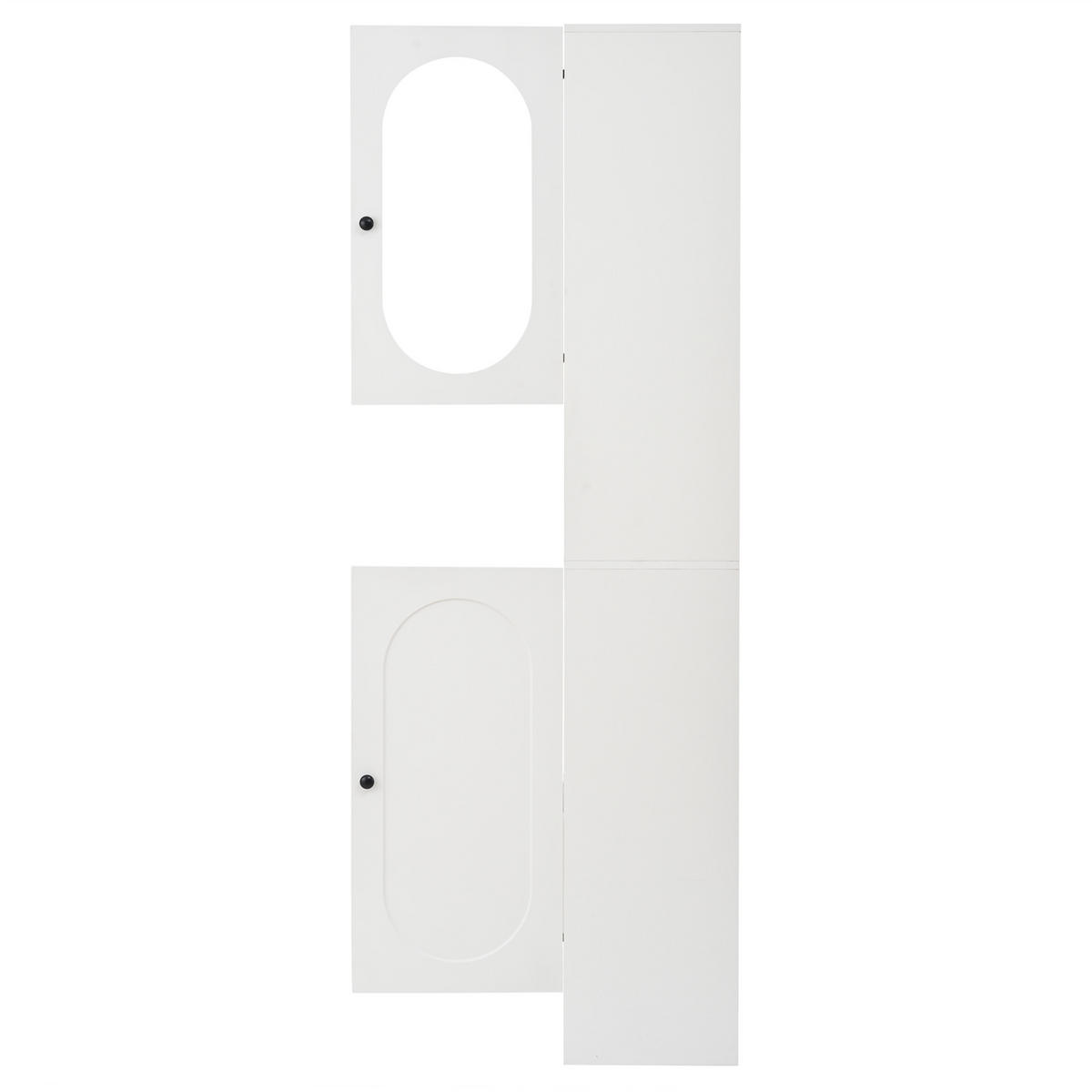 KOMPAKTGARDEROBE Schuhbank Glas Schrank 2 Türen Weiß - Weiß, Holzwerkstoff (85/200/33.5cm) - FLIEKS