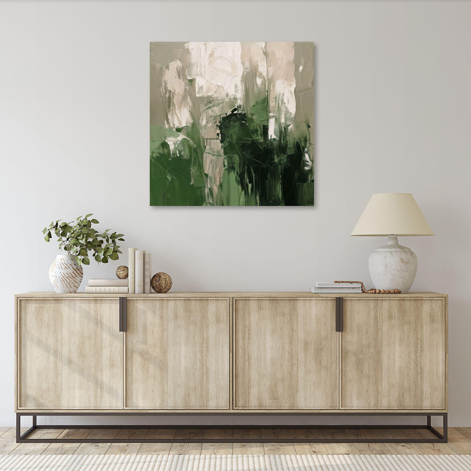 LEINWANDBILD Abstraktion Natur Grün 50x50cm - Grün, Textil (50/50cm) - Feeby