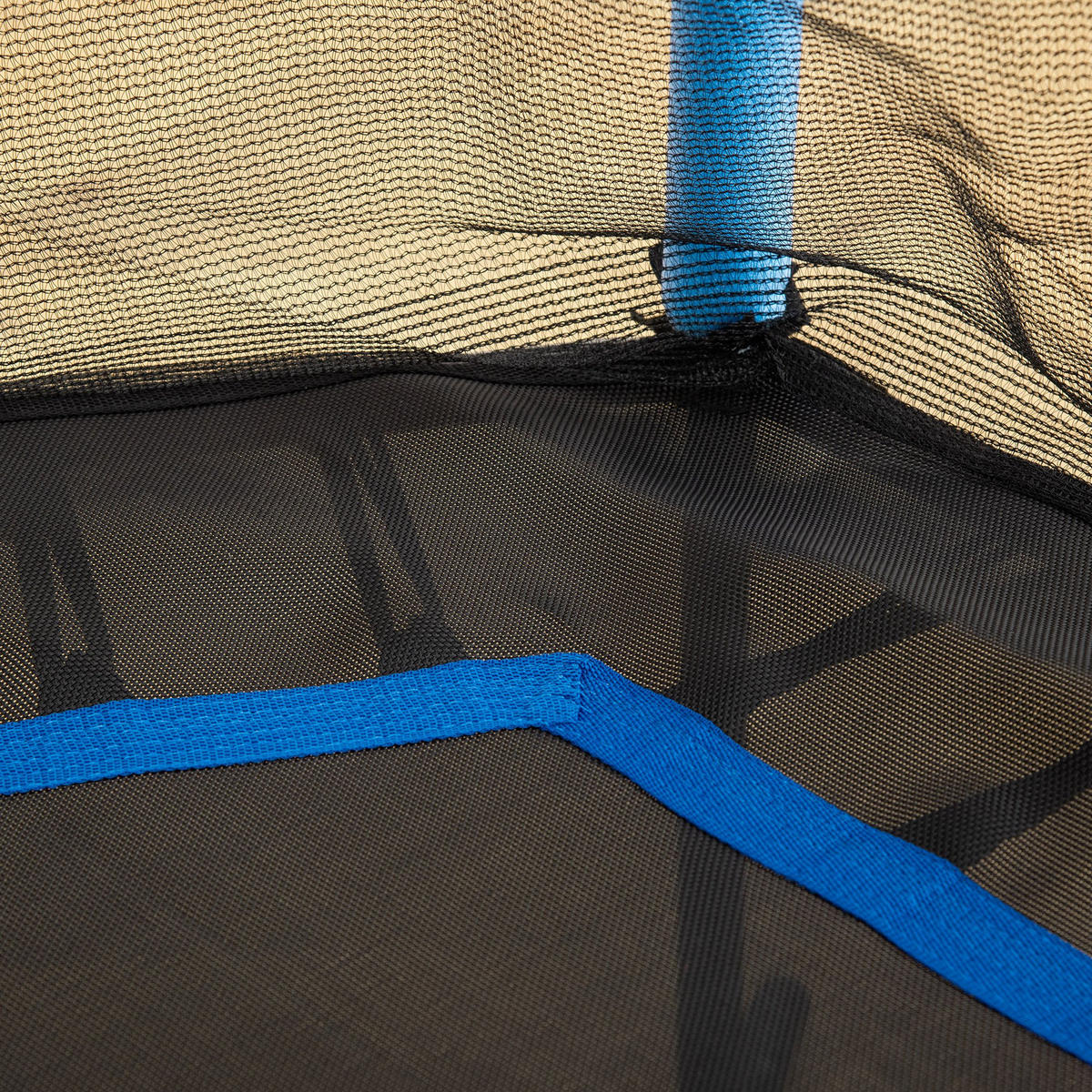 TRAMPOLIN DE-10779 mit Sicherheitsnetz Ø163,5 cm Schwarz & Blau - Blau, Metall (163.5/163.5cm) - ComfortXL
