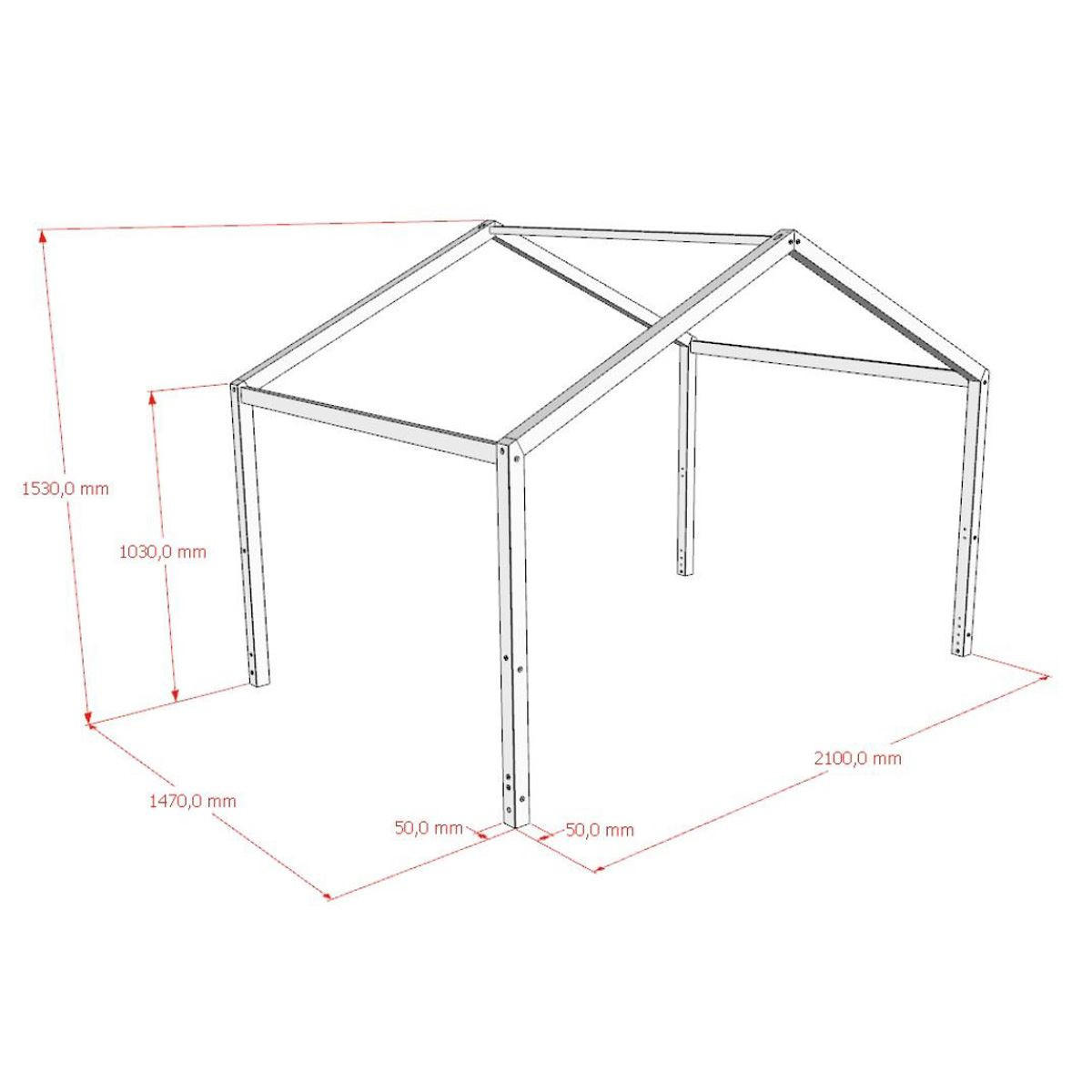 HAUSBETT Kapua 140x200 Bettschublade Rausfallschutz Kiefer massiv weiß - Weiß, Holz (140/200cm) - 58aufmkessel