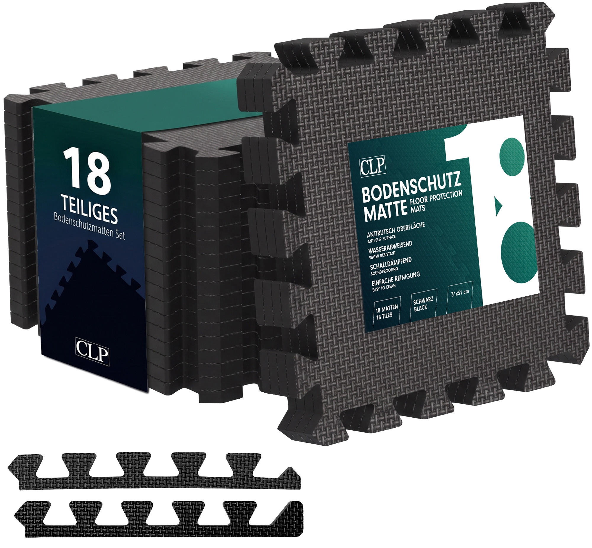 CLP Bodenschutzmatte Schwarz 31x31 cm