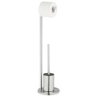 TOILETTENPAPIER- und Bürstenhalter 2-in-1 Ferla 18/18/69,5 cm - Silberfarben, Metall (18/69.5/18cm) - Wenko
