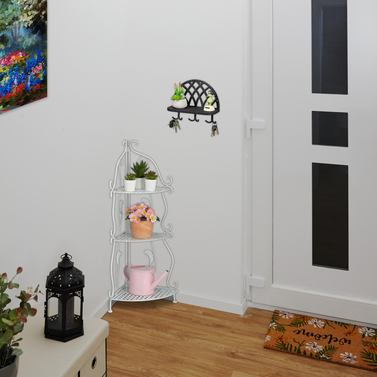 ECKREGAL - Weiß, Kunststoff/Metall (30/82.5/30cm) - Relaxdays