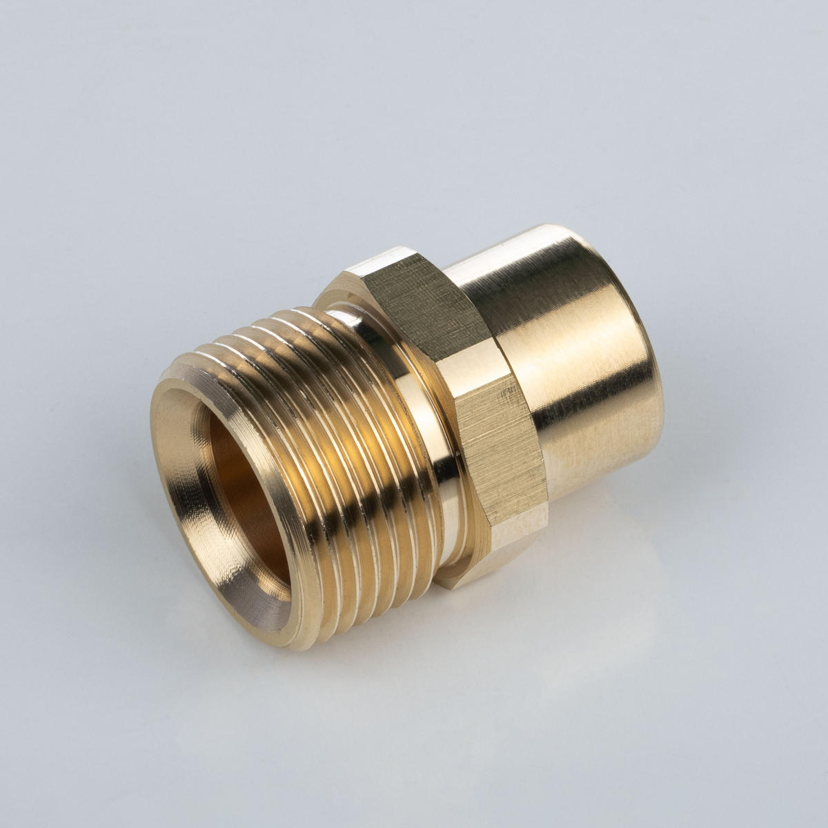 ADAPTER M22-1/4, M22x1,5 mm Außengewinde auf 1/4" Innengewinde, Stift 14 mm, Messing - Multicolor, Kunststoff/Metall (10/10/10cm)