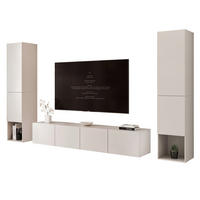 WOHNWAND ANGEL LINE II 3-teilig, mit LED-Beleuchtung, Kaschmir - Kaschmir, Holzwerkstoff (280/180/40cm) - Idohome