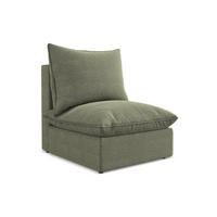 SOFAELEMENT Bouclé Stoff Grün - Schwarz/Olivgrün, Holzwerkstoff/Kunststoff (75/77/90cm) - Makamii