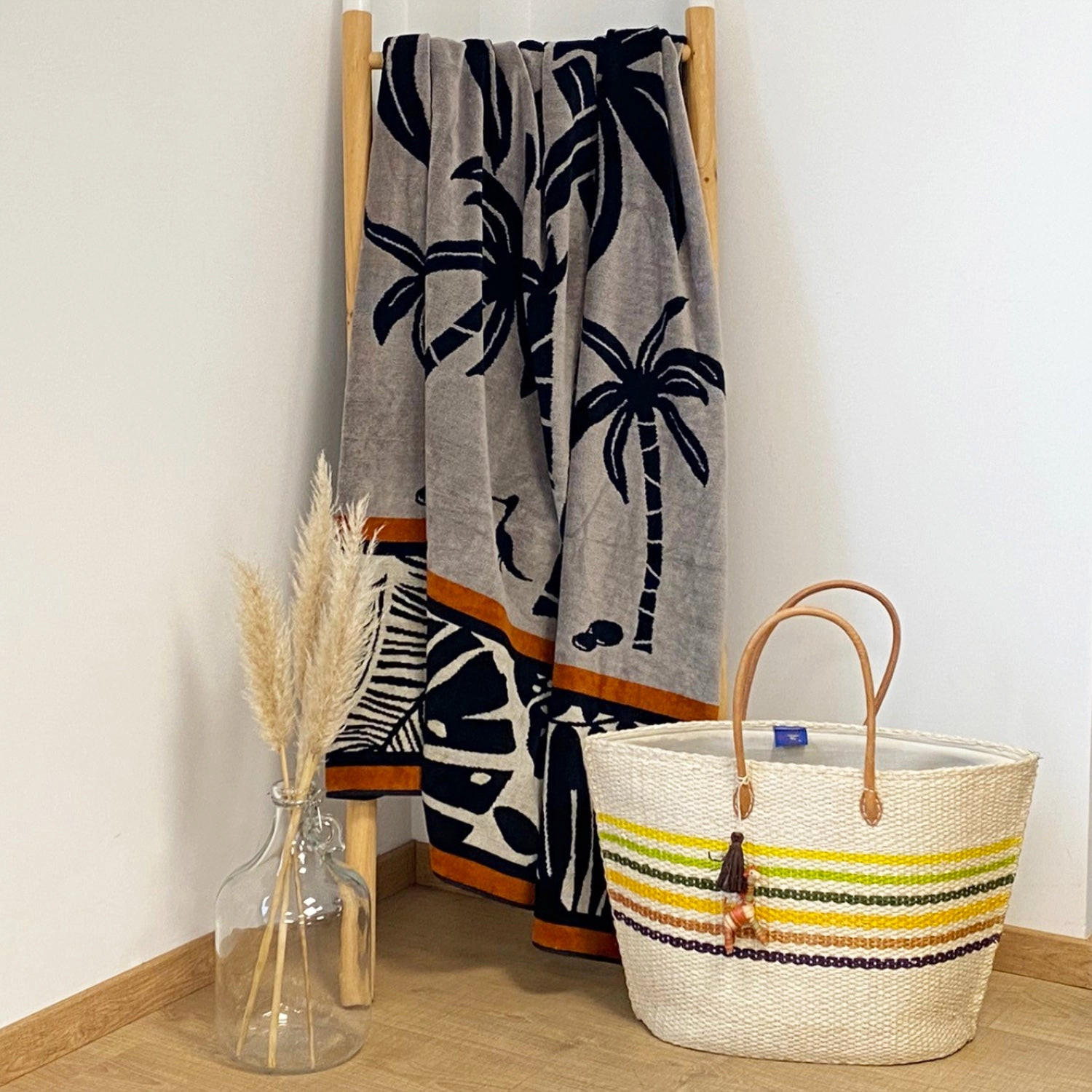 STRANDTUCH Frottee Velours Jacquard Inagua 140x180 400g/m² - Beige, Textil (140/180cm) - LE COMPTOIR DE LA PLAGE