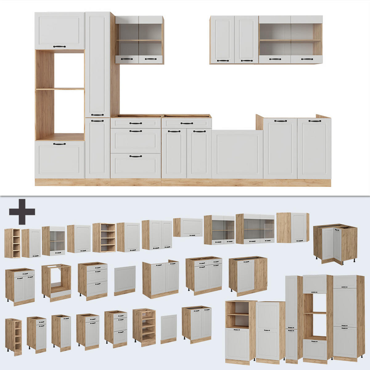 Honigeiche/Weiß, Holzwerkstoff (350/81.6/46cm) - Vicco