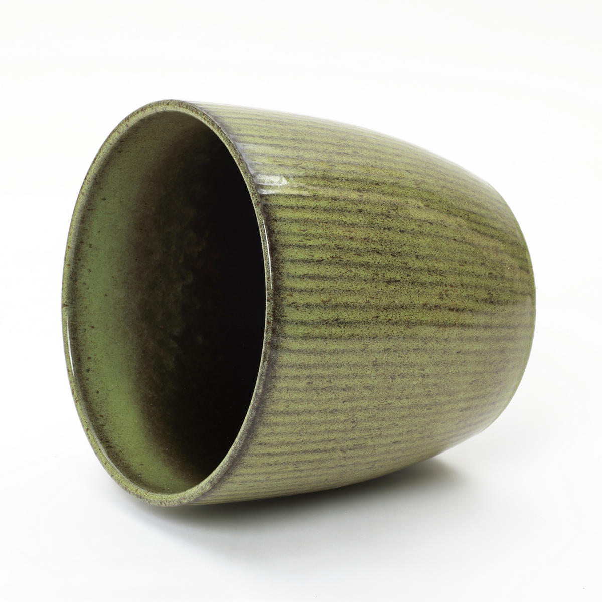 GRÜNER Keramik-Blumentopf, Durchmesser 30 cm, Höhe 28 cm - Grün, Keramik (27cm) - Hometopia