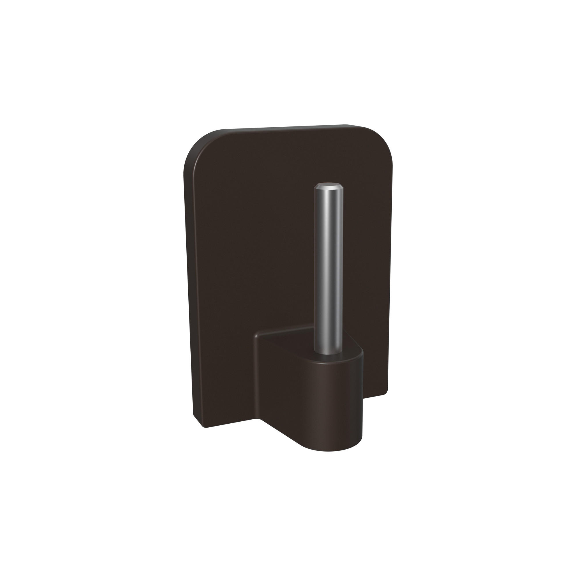 KLEBEHAKEN MIT METALLSTIFT für Vitragestangen, Braun, Packung 4 Stück - Braun, Kunststoff/Metall (1.7/2.4/1.2cm) - INTERDECO