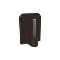 KLEBEHAKEN MIT METALLSTIFT für Vitragestangen, Braun, Packung 4 Stück - Braun, Kunststoff/Metall (1.7/2.4/1.2cm) - INTERDECO