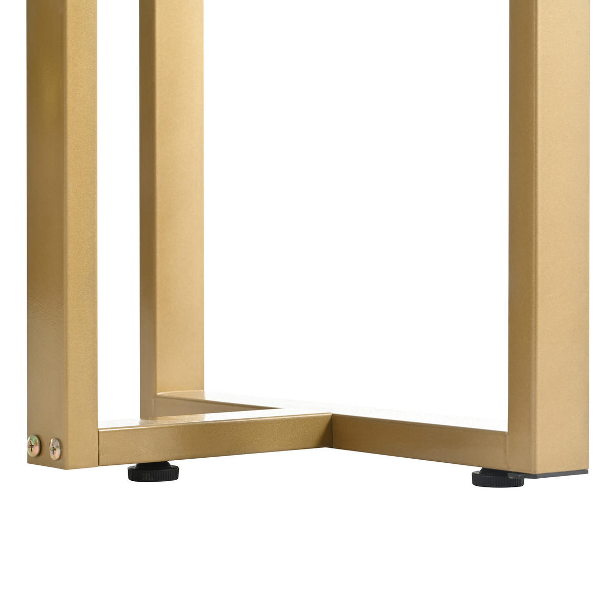 BEISTELLTISCH in Weiß und Gold Konsolentisch mit Schubladen für Wohnzimmer, Flur und Büro, B120/T36/H80 cm - Goldfarben/Weiß, Holzwerkstoff/Metall (36/120/80cm) - STILVORA