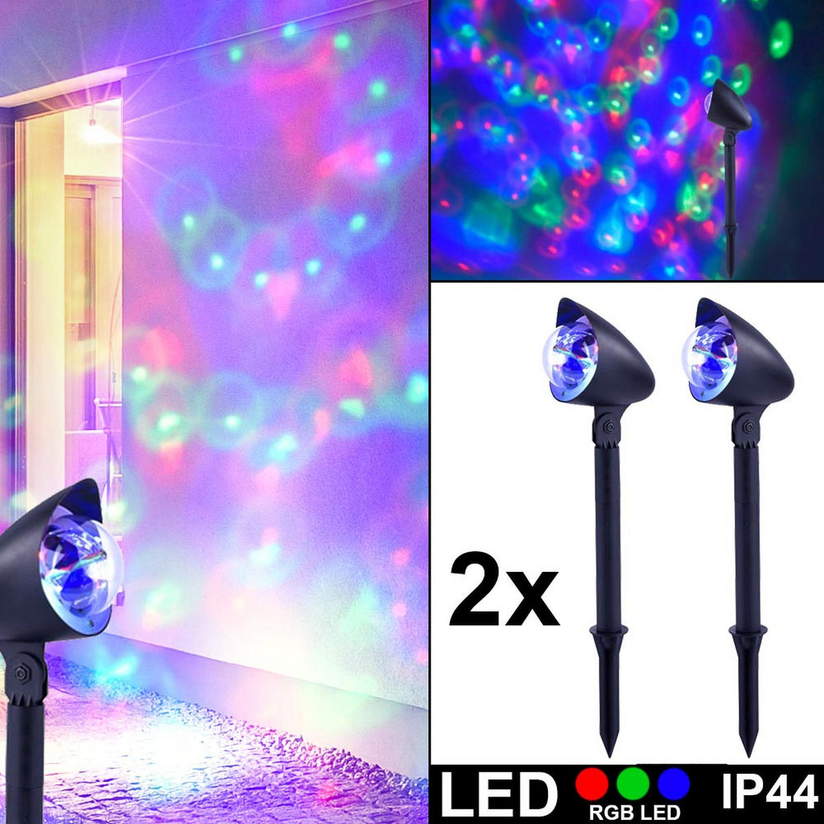 LED AUSSENLEUCHTE RGB Schwarz Erdspieß - Schwarz, Kunststoff (14/9/45.5cm)