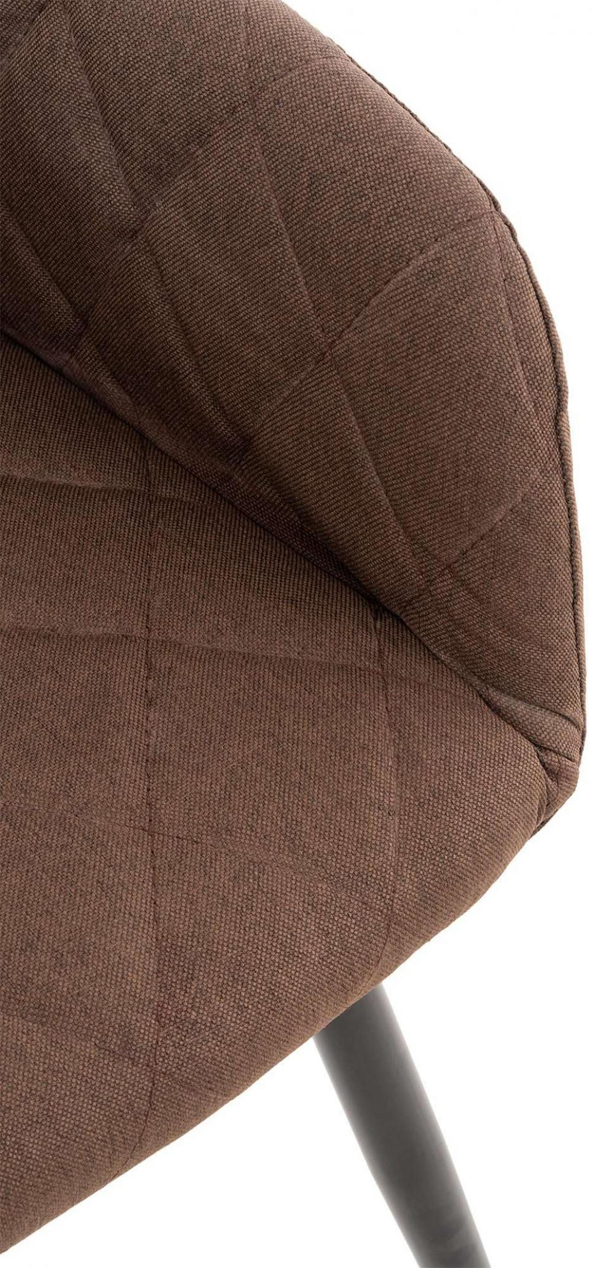 ARMLEHNENSTUHL Stoff braun - Schwarz/Braun, Textil/Metall (47/84/44cm) - CLP