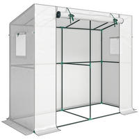 GEWÄCHSHAUS, 200L x 76B x 170H cm - Weiß, Metall (76/170/200cm) - Outsunny