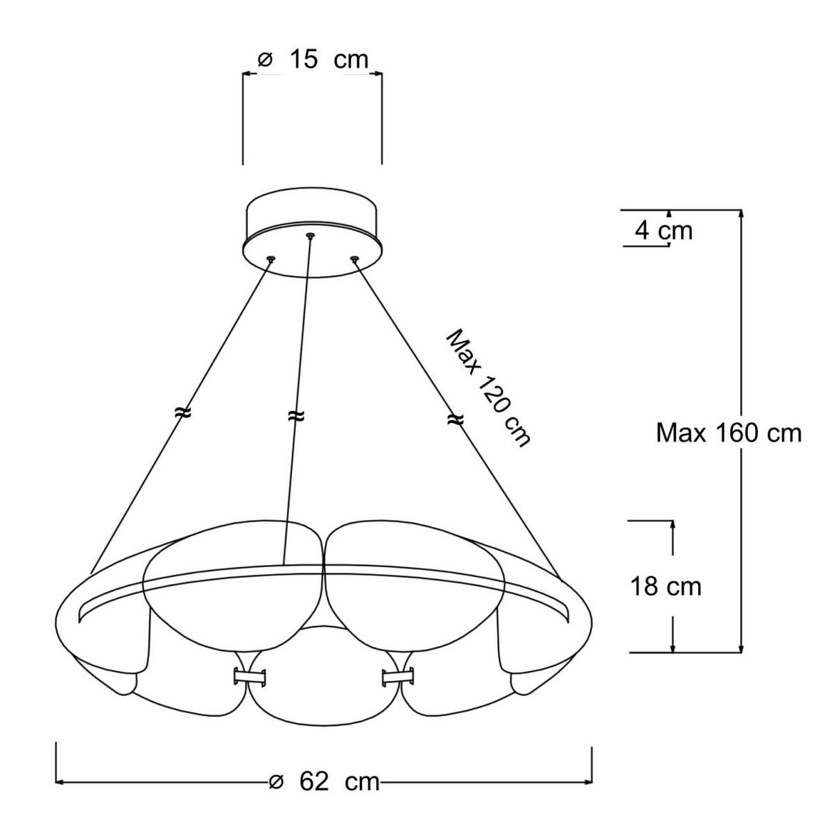 HÄNGELEUCHTE Cristalia, Weiß und Gold, 18cm - Goldfarben, Metall (160/62/18cm) - KOSILUM