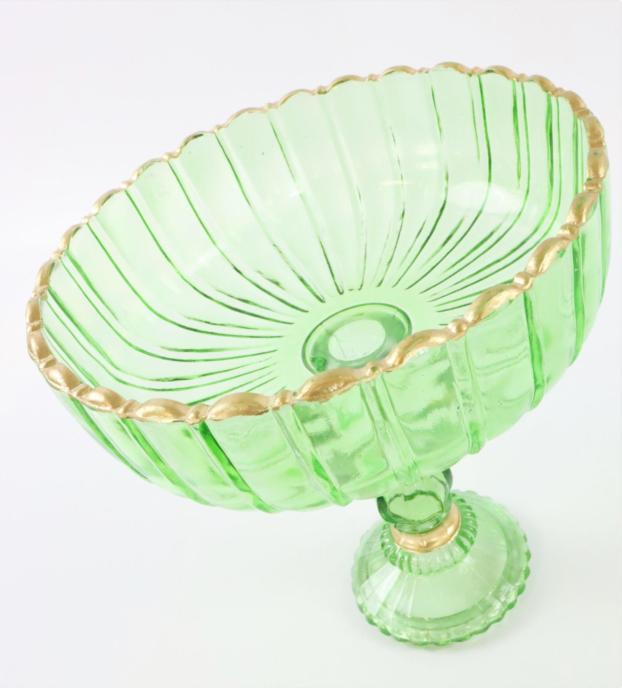 DEKOSCHALE Riviera grün - Grün, Glas (20/22cm) - FURNARO