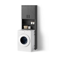 WASCHMASCHINENSCHRANK Ronco Anthrazit Hochglanz 64 x 190.5 cm - Anthrazit, Holzwerkstoff (64/190.5/26cm) - Livinity®