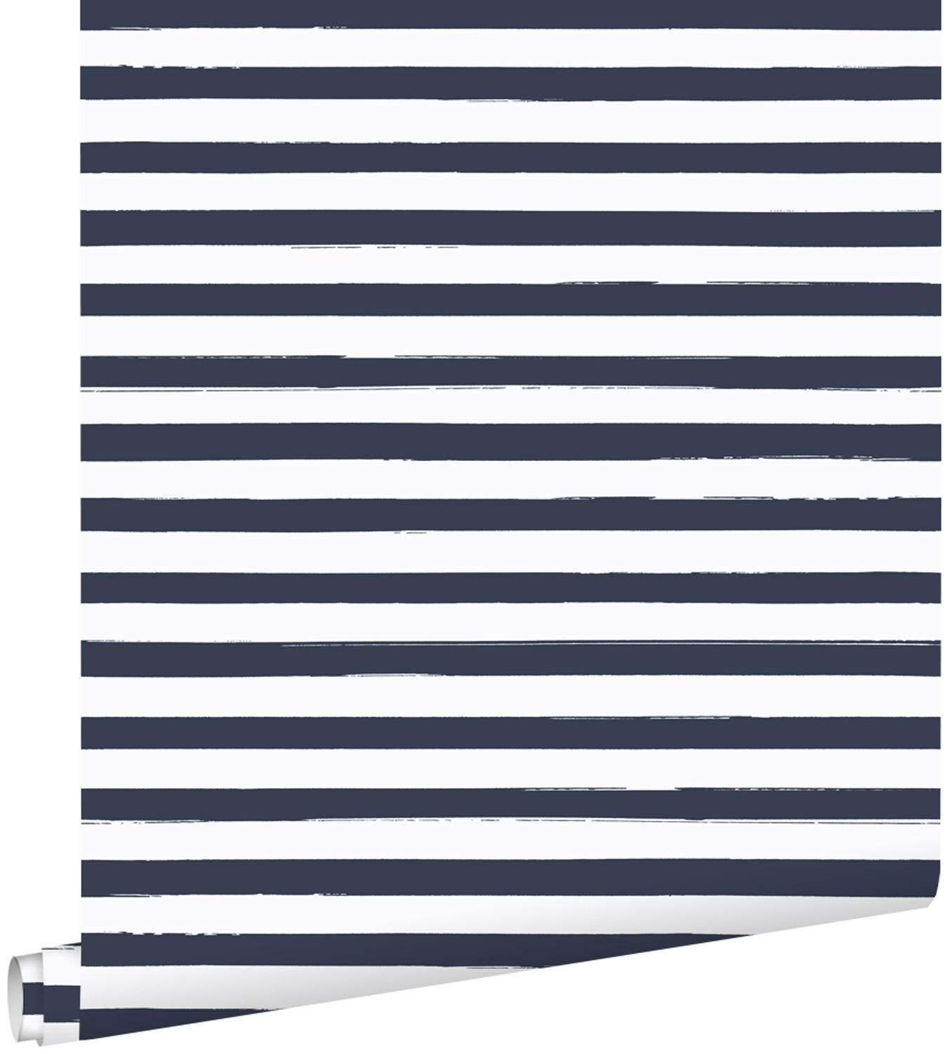 TAPETE gemalte Streifen 53 cm x 10.05 m - Blau, Papier (53/1000cm) - ESTAhome