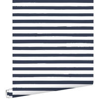 TAPETE gemalte Streifen 53 cm x 10.05 m - Blau, Papier (53/1000cm) - ESTAhome