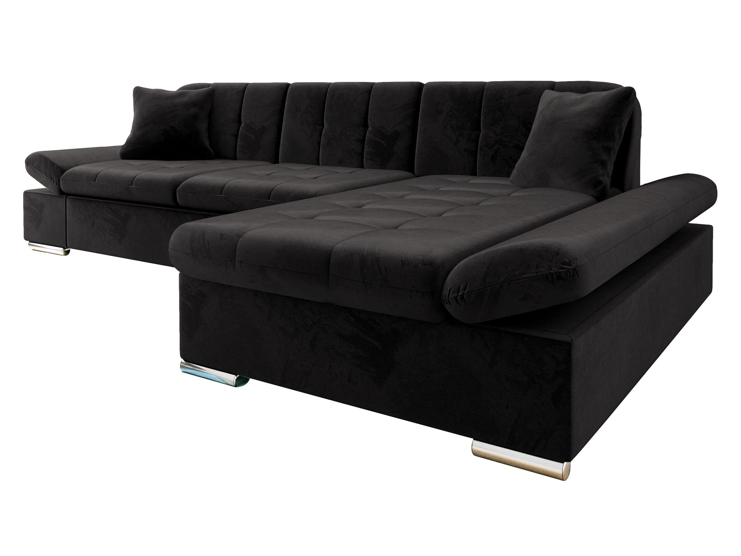 ECKSOFA Malwi Premiumi, Seite: Rechts - Schwarz, Holz/Textil (278/161cm) - MIRJAN24