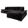 ECKSOFA Malwi Premiumi, Seite: Rechts - Schwarz, Holz/Textil (278/161cm) - MIRJAN24